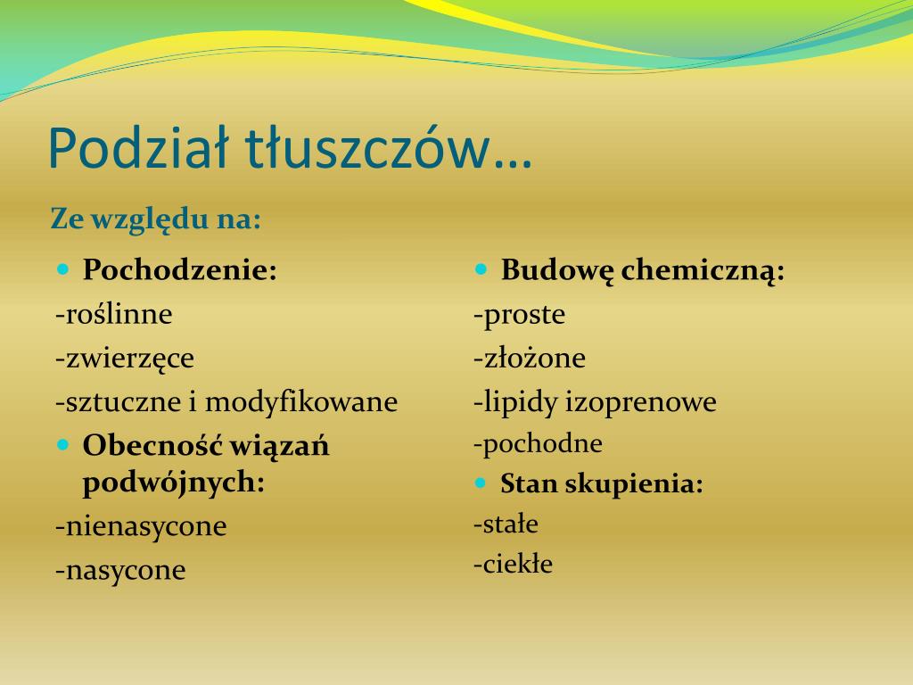 Podział Tłuszczów Ze Względu Na Pochodzenie PPT - TŁUSZCZE W DIECIE CZŁOWIEKA PowerPoint Presentation, free