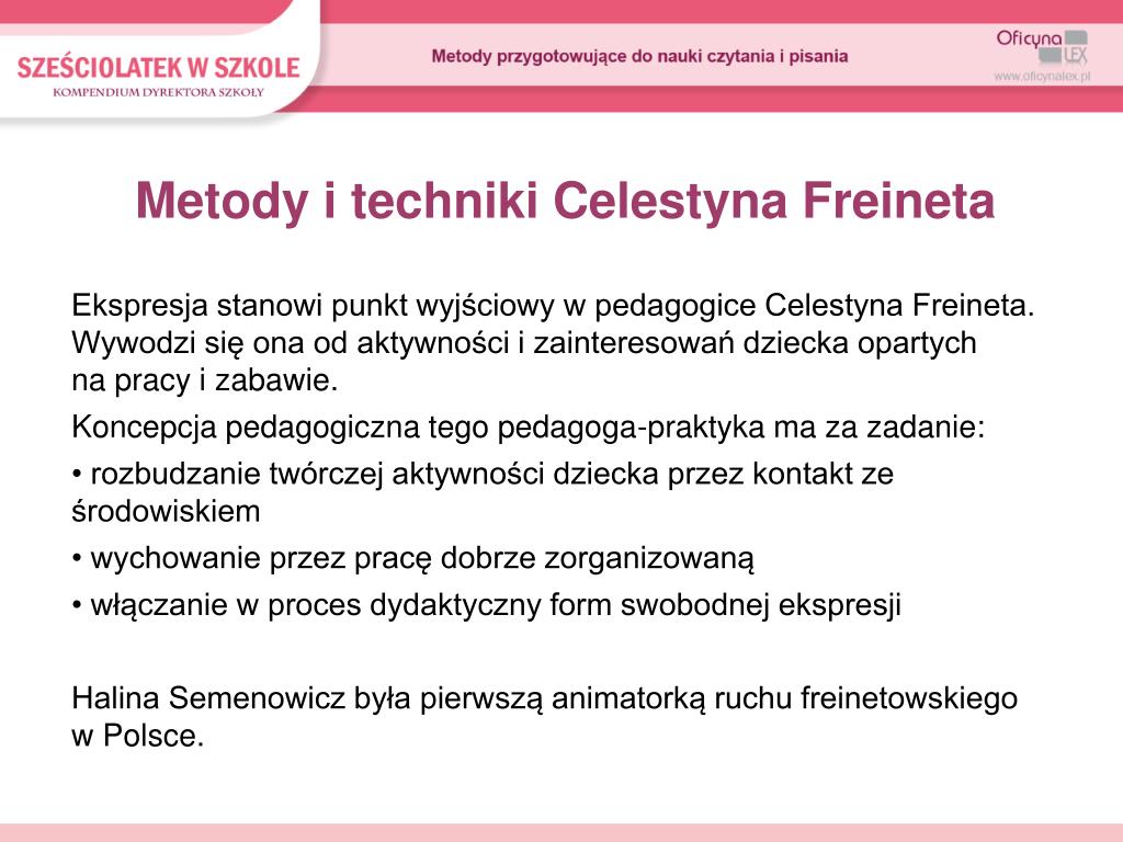 Metody Nauki Czytania I Pisania PPT - Metody przygotowujące do nauki czytania i pisania PowerPoint