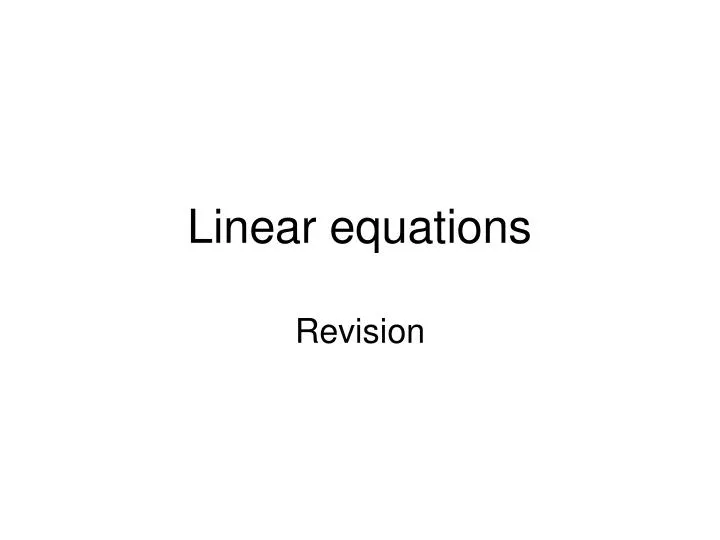 linear equations n.