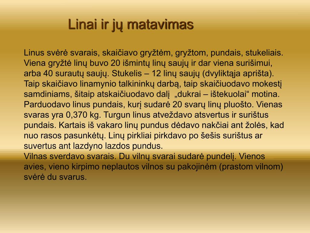 PPT - Senieji matavimo vienetai, naudoti Lietuvoje PowerPoint Presentation  - ID:6966636