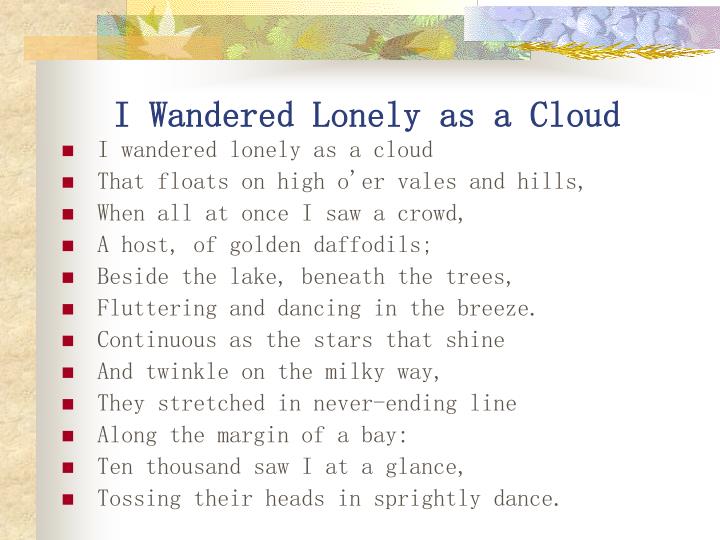 i wandered lonely as a cloud essay
