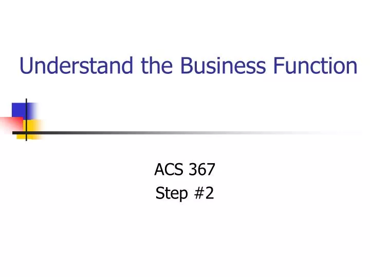 what do you understand by business function