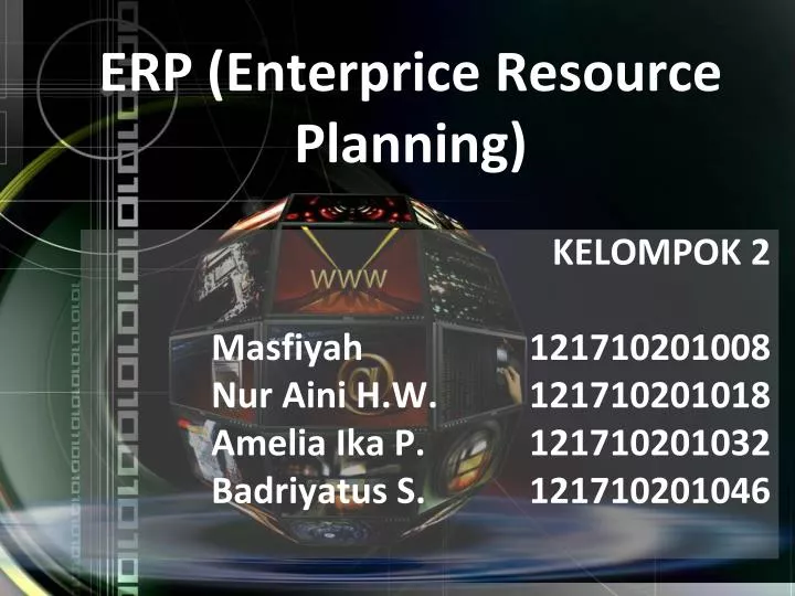 PPT - ERP (Enterprice Resource Planning) PowerPoint Presentation, free ...