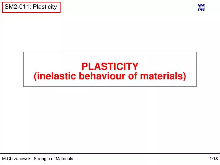 plasticity inelastic behaviour of materials n.