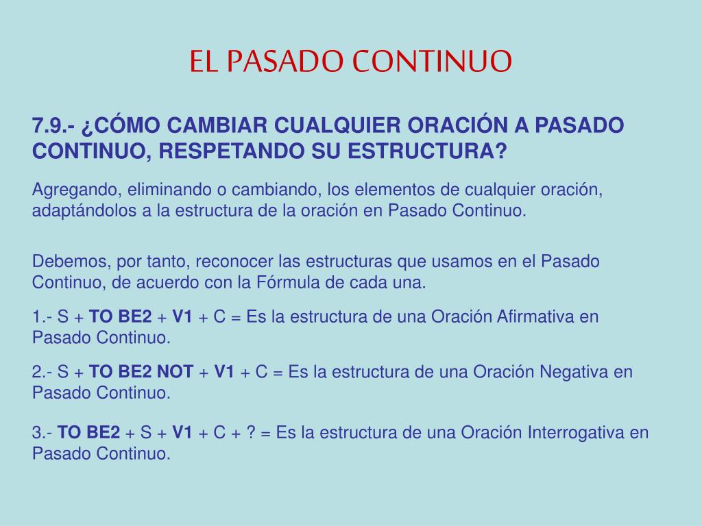 Ppt El Pasado Continuo Powerpoint Presentation Free Download