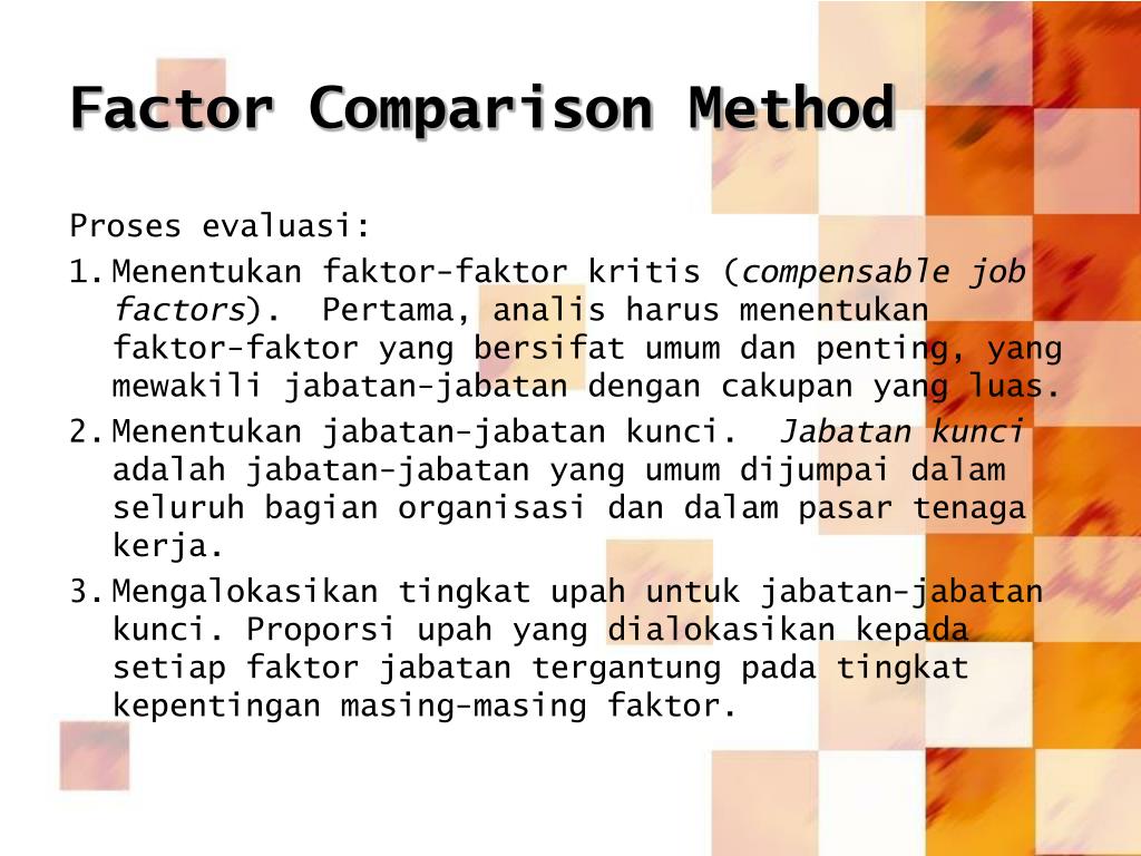 Factor Comparison method. Comparison Factors and multiples. Comparison method