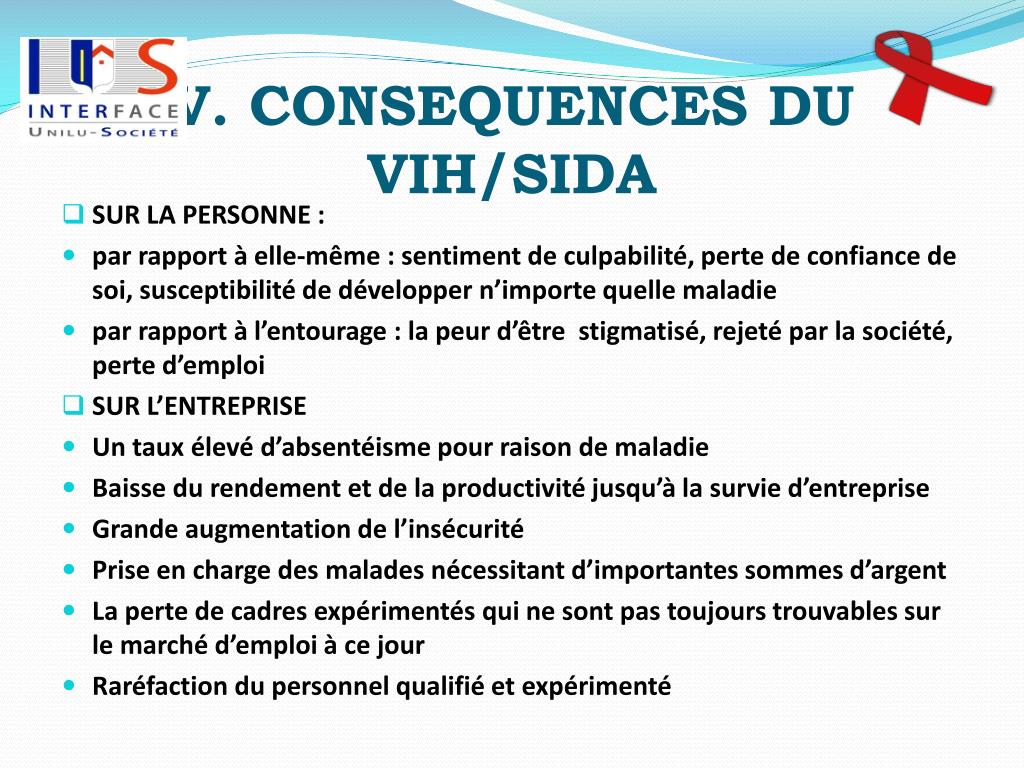 PPT - LA CELLULE IUS_SIDA présente: INFECTION VIH/SIDA PowerPoint ...
