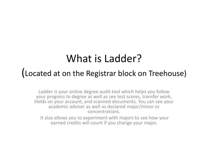 what is ladder located at on the registrar block on treehouse n.