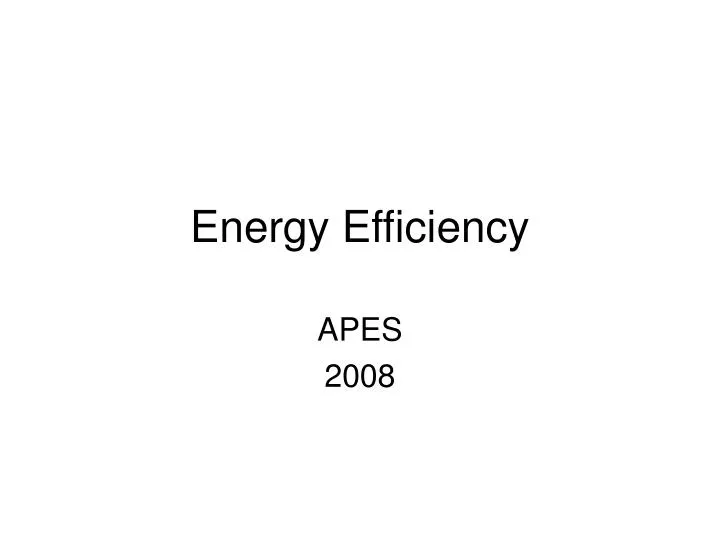 energy efficiency n.