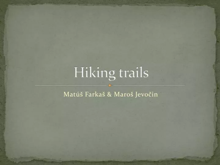 hiking trails n.