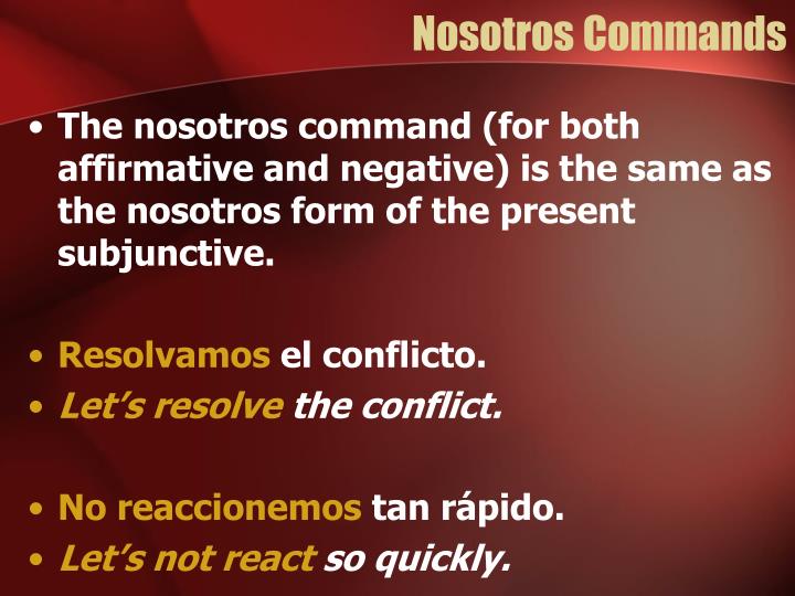 PPT Nosotros Commands PowerPoint Presentation ID 6978159 Ppt nosotros commands powerpoint presentation id 6978159