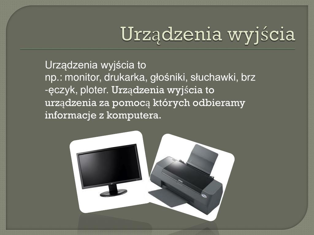 Urządzenie Wprowadzające Do Komputera Na Przykład Teksty Zdjęcia PPT - Zestaw komputerowy urządzenia wejścia i wyjścia PowerPoint