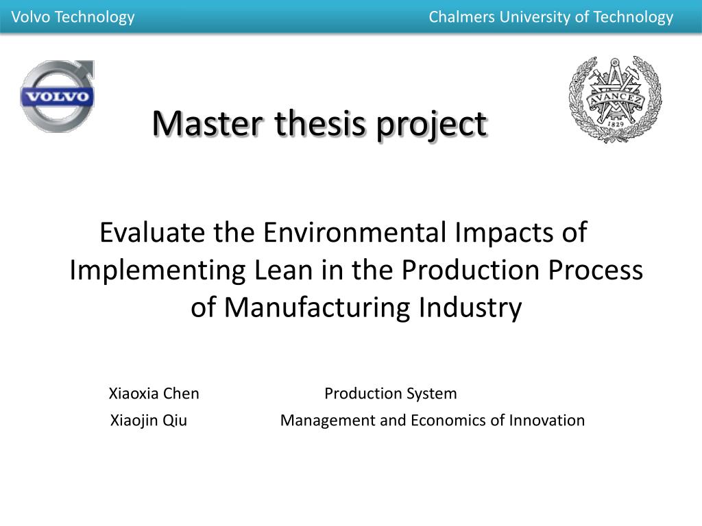 master thesis or project