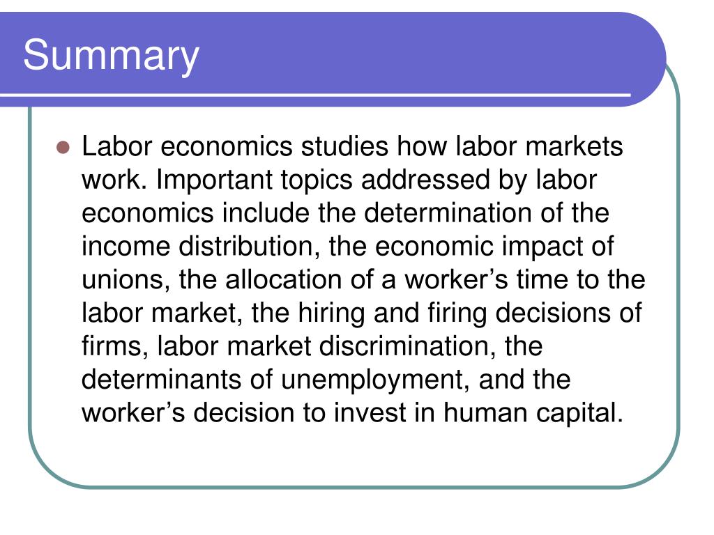 labor economics topics for research