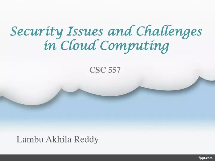 security issues and challenges in cloud computing n.