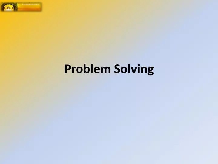To solve the problem there is. To solve the problem there is