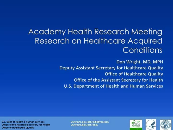 PPT Academy Health Research Meeting Research on Healthcare Acquired
