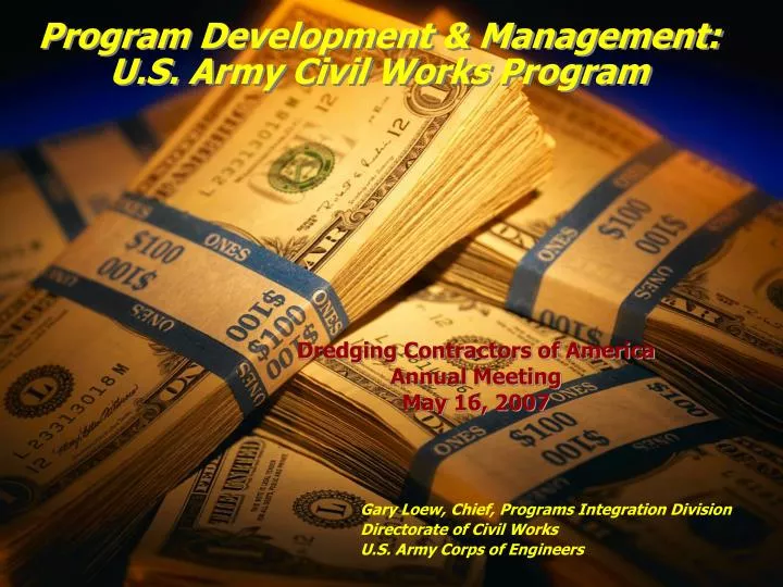 program development management u s army civil works program n.