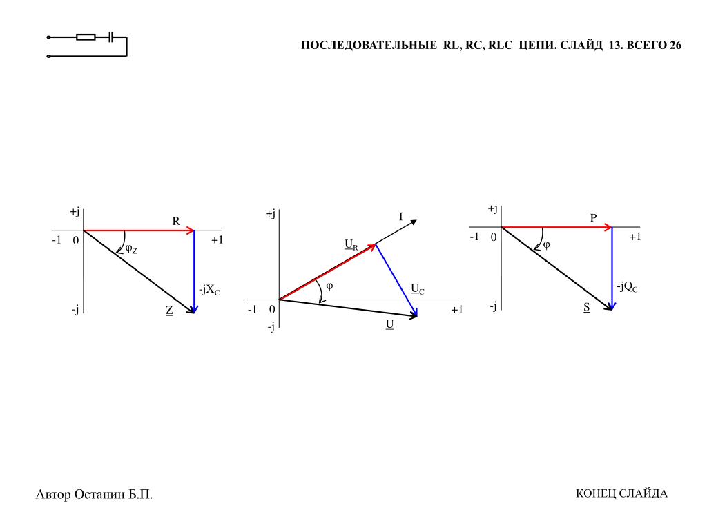 Последовательная rlc цепь векторная диаграмма