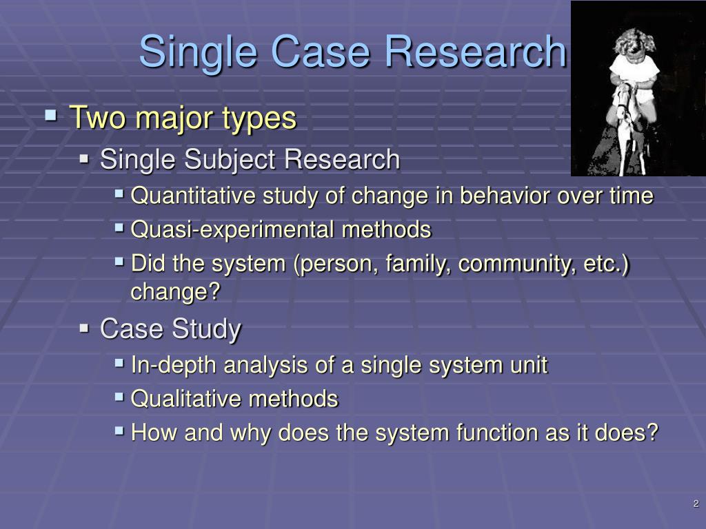 single case study meaning