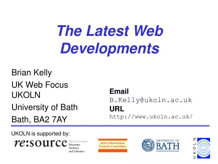 the latest web developments n.