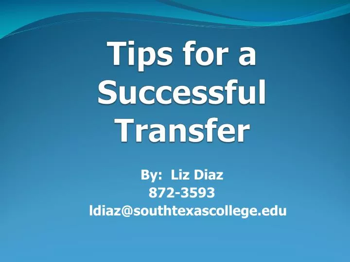 tips for a successful transfer n.