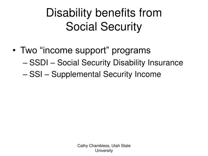 PPT Disability benefits from Social Security PowerPoint Presentation