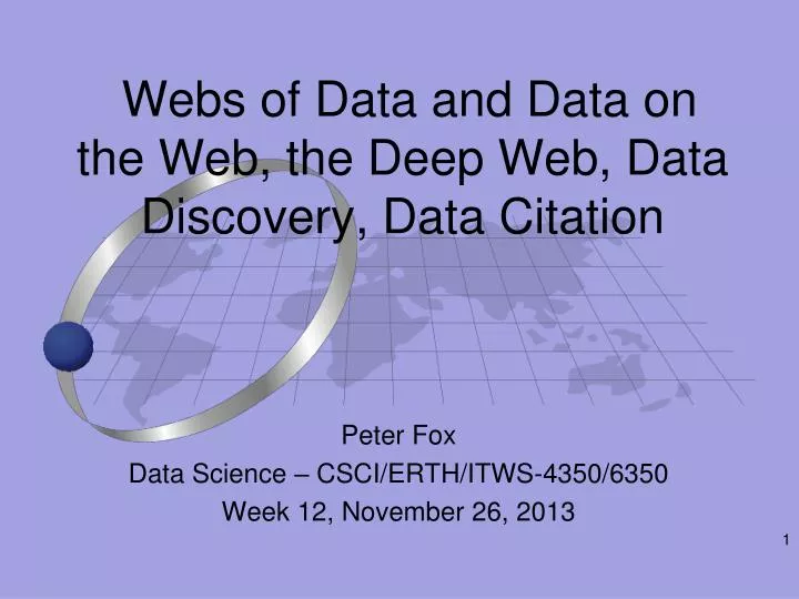 webs of data and data on the web the deep web data discovery data citation n.