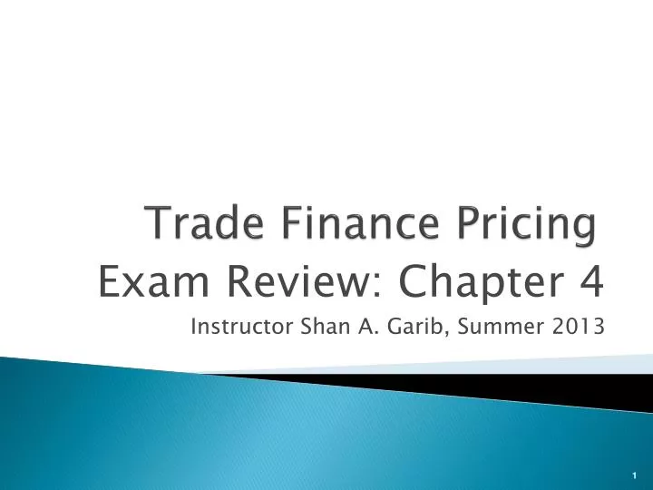 trade finance pricing n.