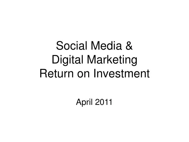 social media digital marketing return on investment n.