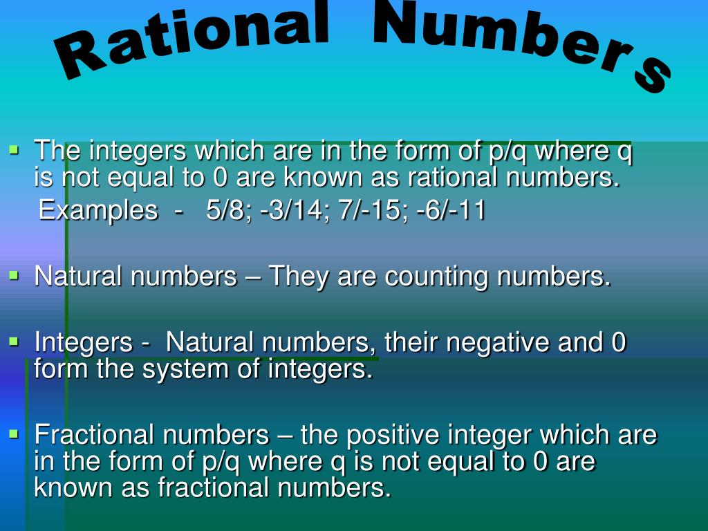 powerpoint presentation on rational numbers for class 8