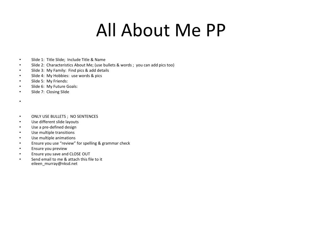 PPT - All About Me PP PowerPoint Presentation, free download - ID:6999753