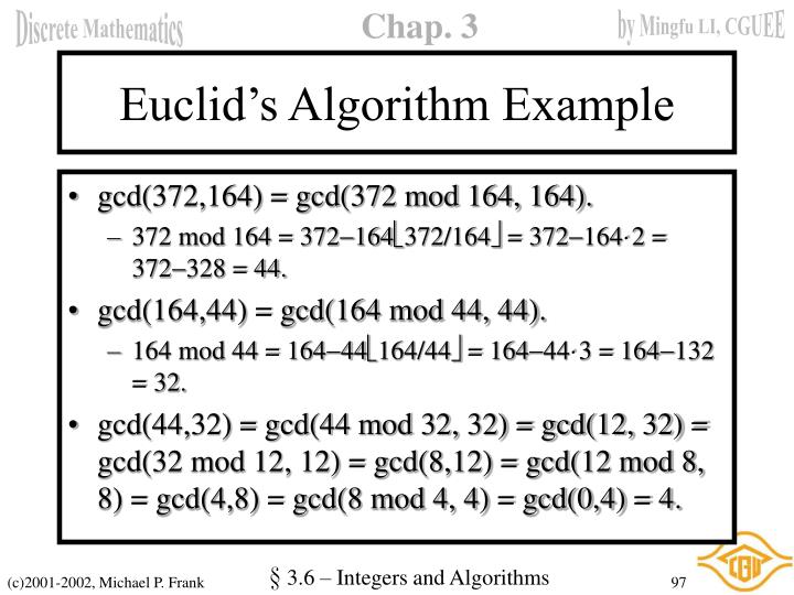 PPT - Chapter 3: The Fundamentals: Algorithms, the Integers, and ...