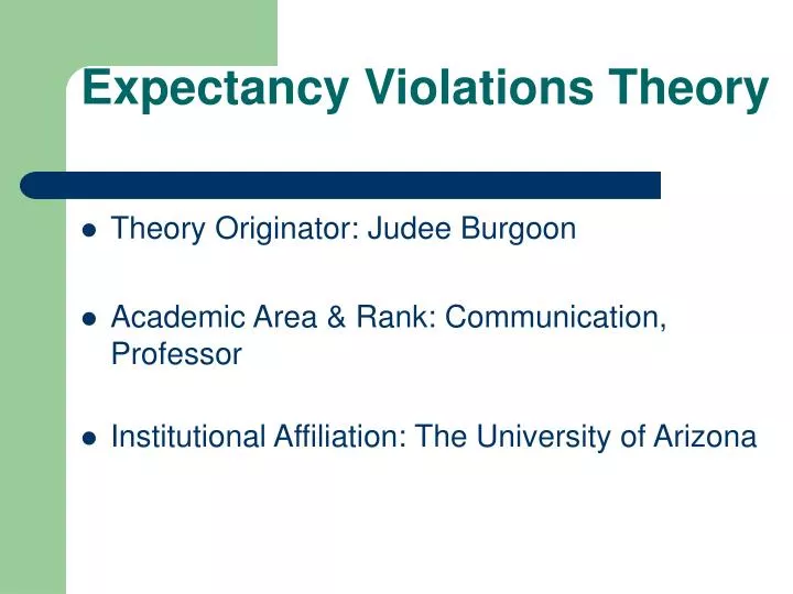 expectancy violation theory