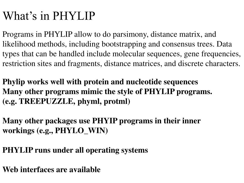 PPT Phylip PowerPoint Presentation free download ID:7005364 PPT Phylip PowerPoint Presentation free download ID:7005364