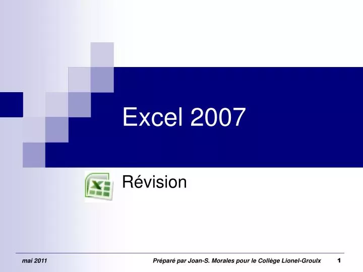 presentation excel 2007