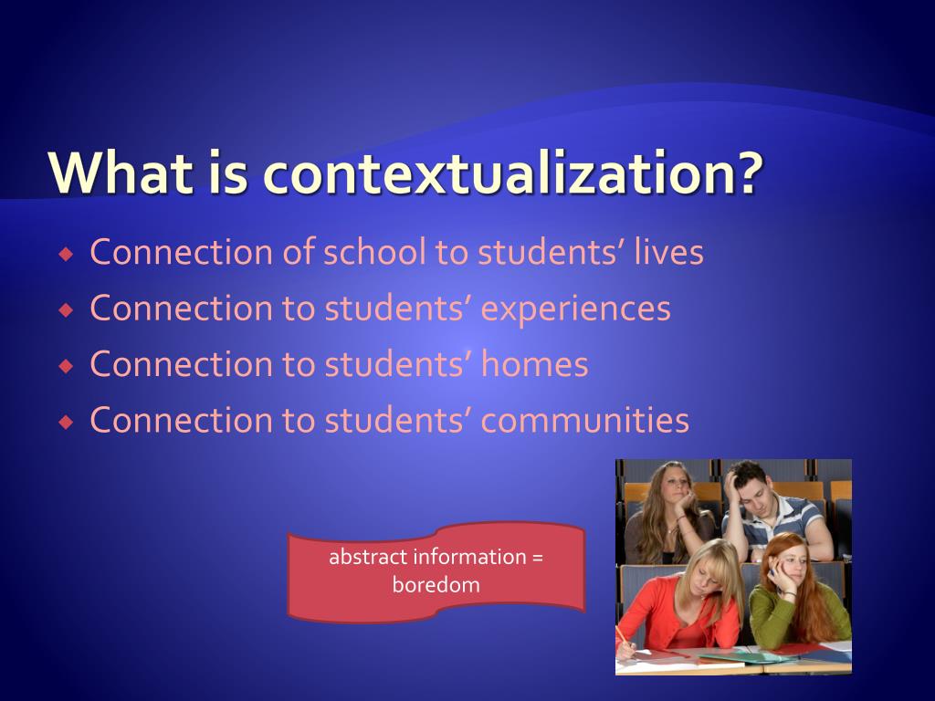 what does it mean to contextualize a thesis