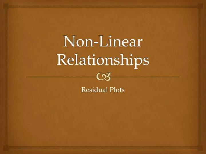 non linear relationships n.