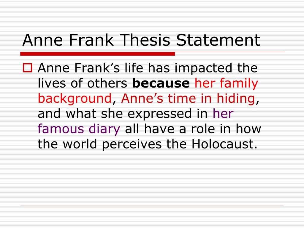 a thesis statement about anne frank