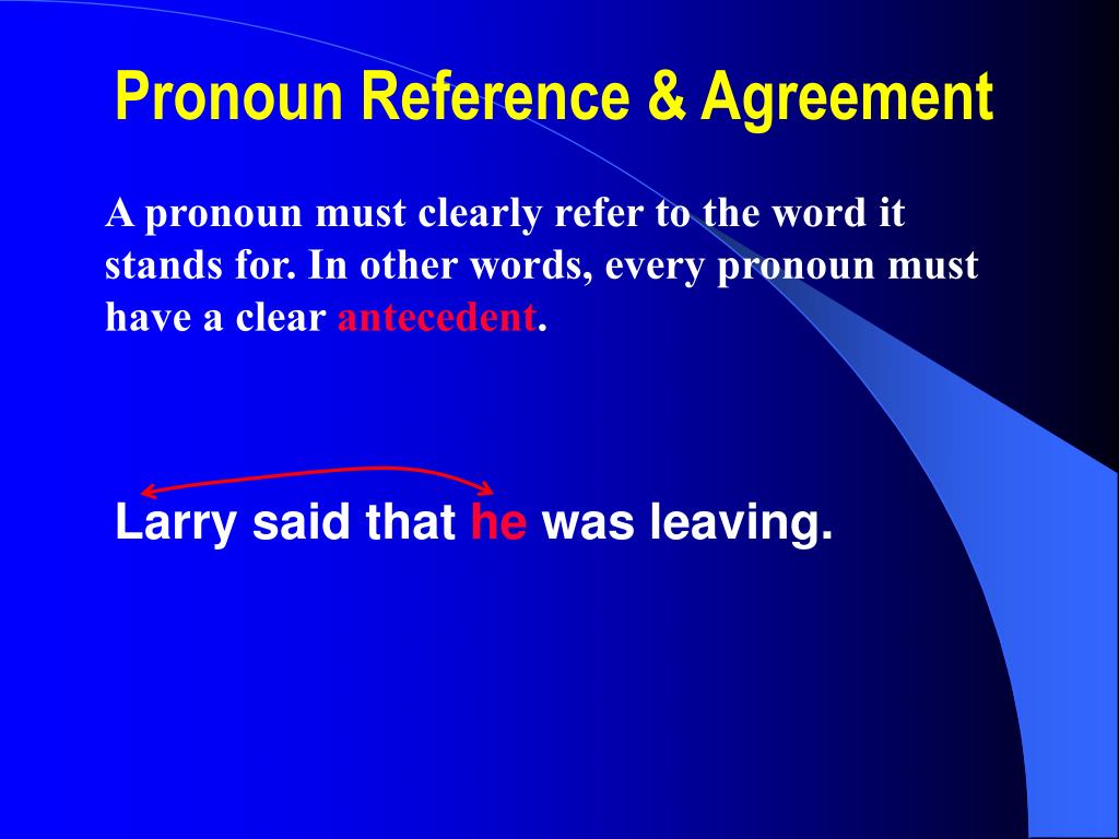 PPT Pronoun Reference Agreement PowerPoint Presentation Free Download ID 7010355