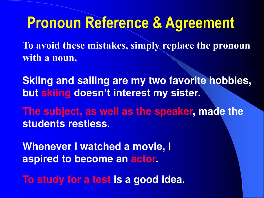 Pronoun Agreement And Reference Worksheet Quiz