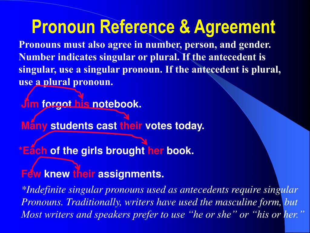 Pronoun Reference Agreement Worksheet