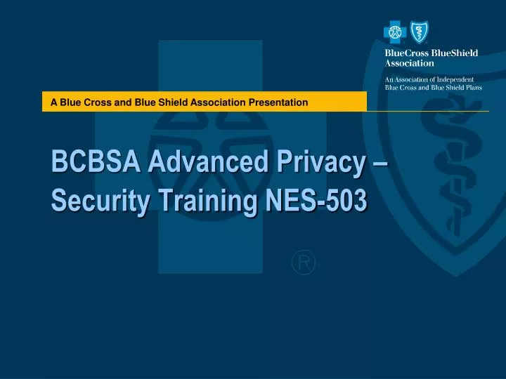bcbsa advanced privacy security training nes 503 n.