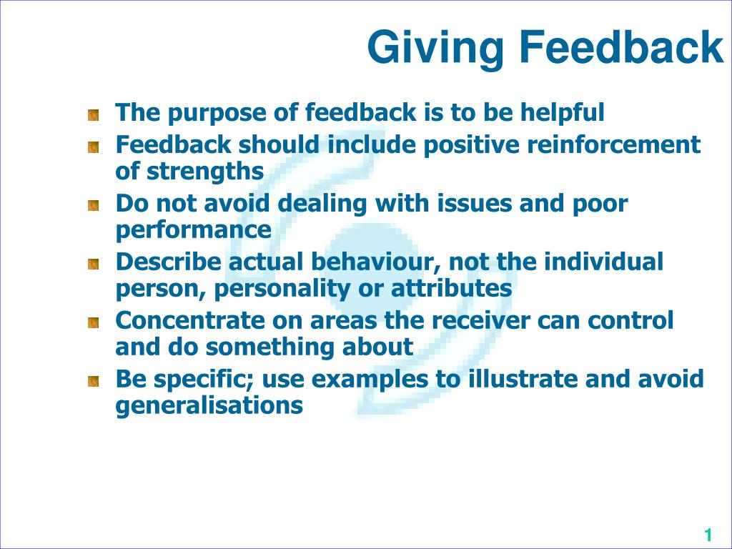 feedback for a good presentation