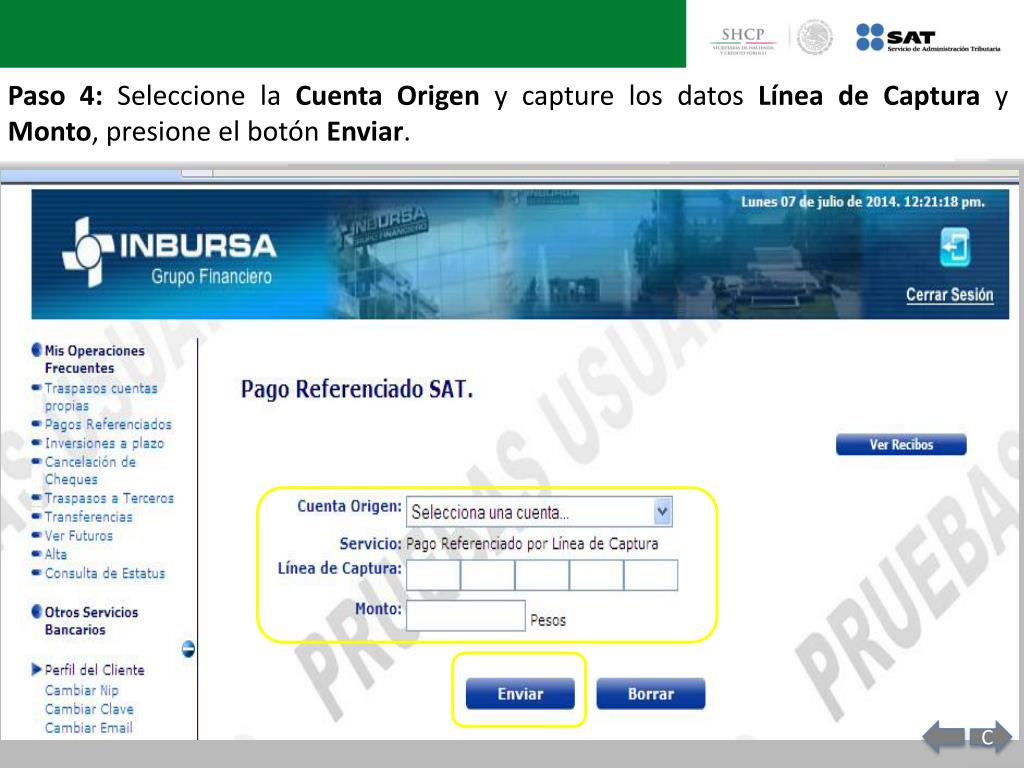 PPT - Guía de navegación en el portal de Internet de Banco Inbursa para