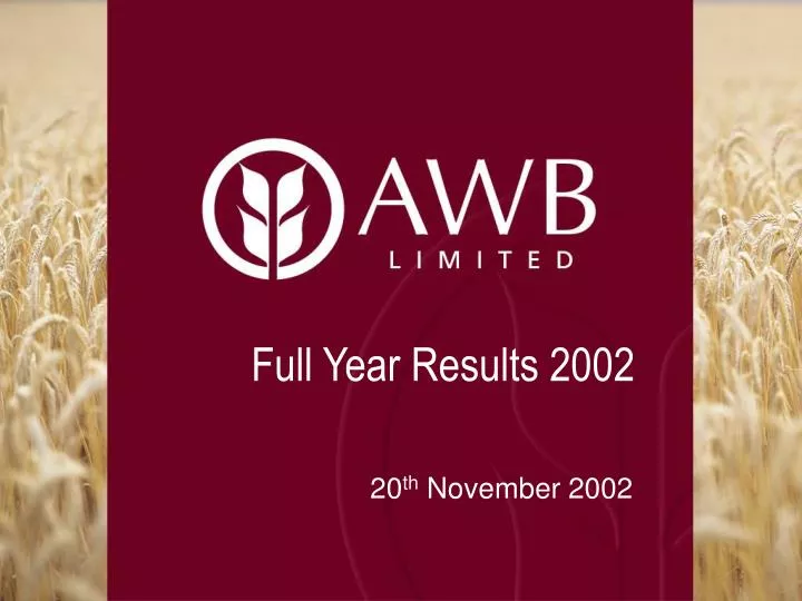 PPT Full Year Results 2002 PowerPoint Presentation, free download