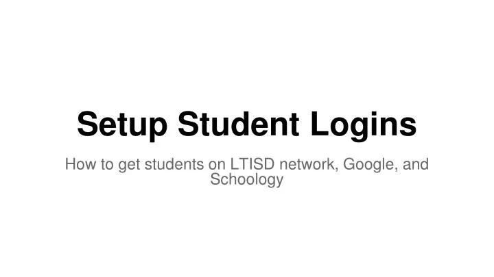 setup student logins n.