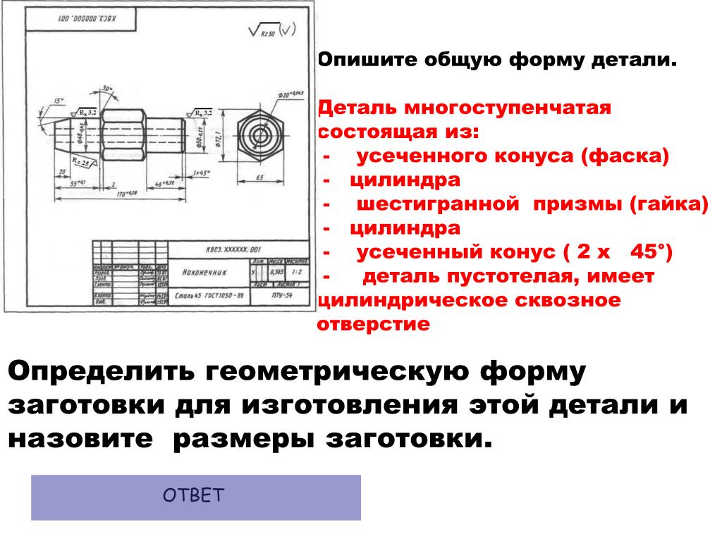 Какие изображения передают форму детали практическая работа 7