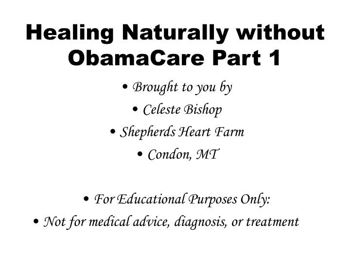 healing naturally without obamacare part 1 n.