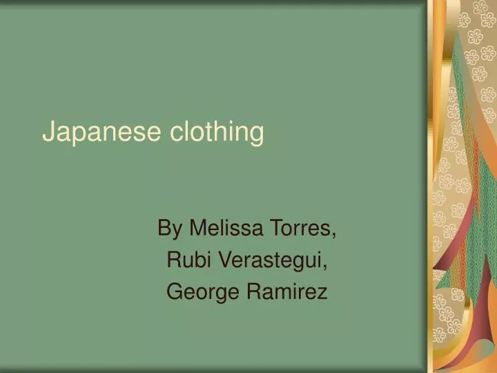japanese clothing n.